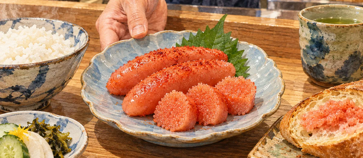 Enjoy mentaiko in Fukuoka — an illustrative dining scene