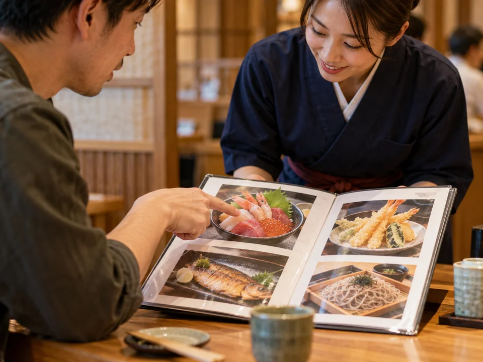 メニューの写真から料理を選ぶ