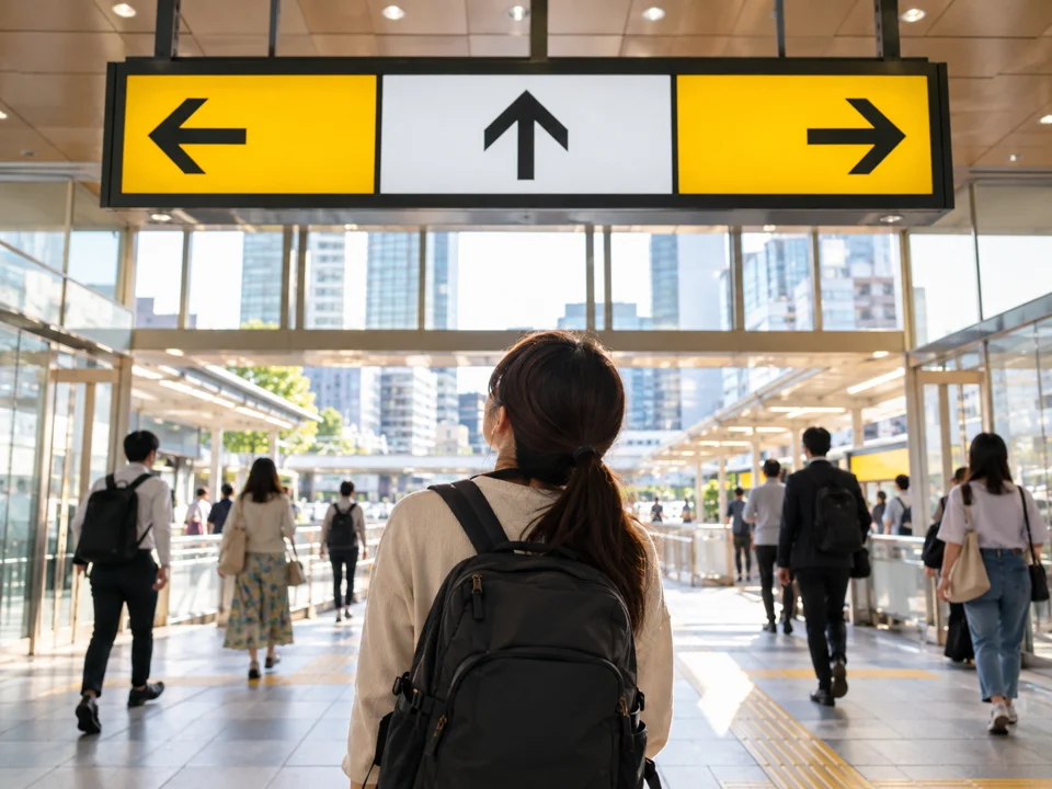 駅の出口を探す